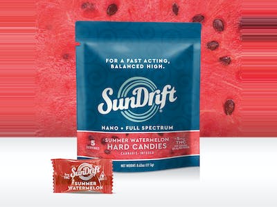 SunDrift Summer Watermelon | 5pk Hard Candies | 25mg Total Cannabis ...